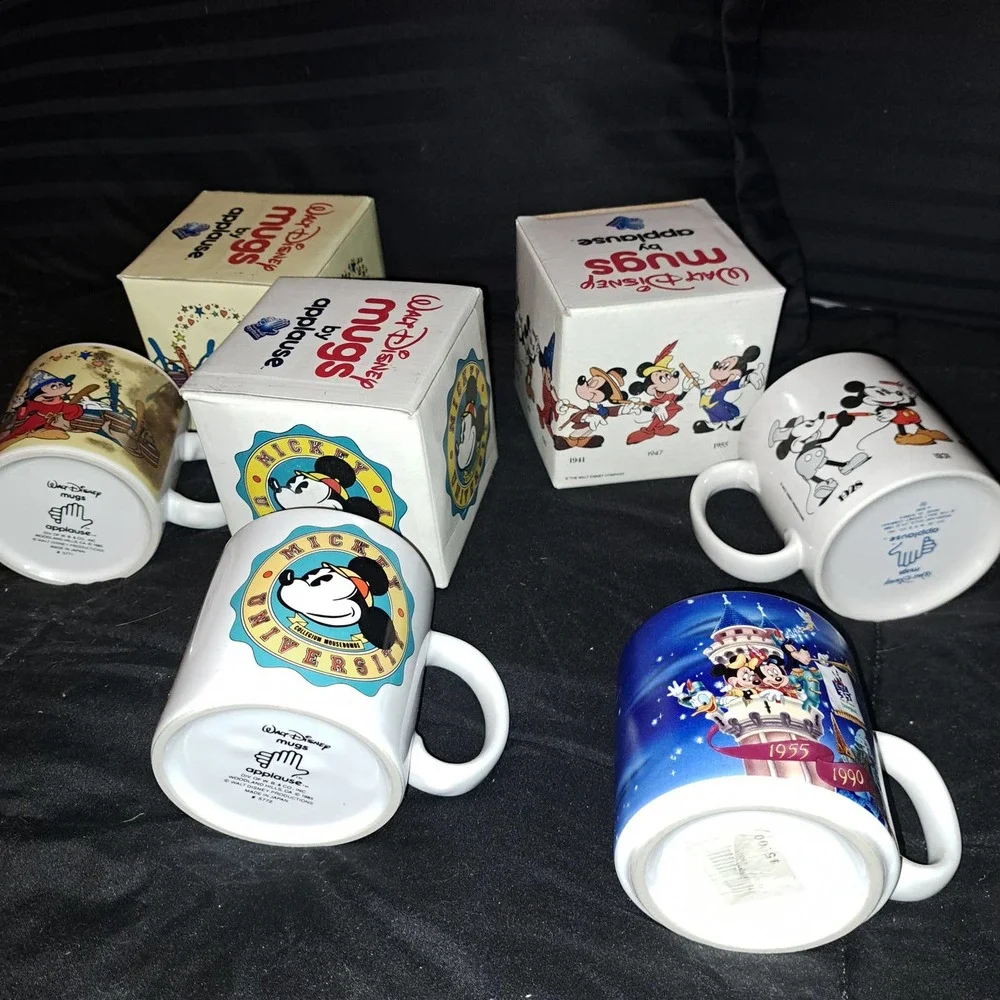 4 Very Vintage Mickey Mouse Through the Years Cups Circa 1980